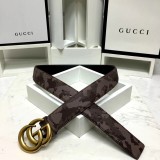 new 3.8cm men's Gucci double G hang buckle front camouflage marine team hit color imported first layer cowhide bottom layer flat grain cowhide