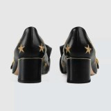 Gucci 19 spring and summer metal buckle tassel high heels Lok Fu shoes women's shoes