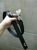 size: 3.4Cm spot real shot exquisite pearl butterfly buckle fashion wild female belt