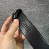 GUCCI inch 5 double G edge copper buckle imported Nappa leather double-sided black casual wild belt