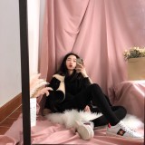 2019 spring new low to help round head thick color matching lace women's shoes fashion joker casual shoes