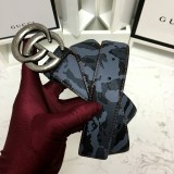 new 3.8cm men's Gucci double G hang buckle front camouflage marine team hit color imported first layer cowhide bottom layer flat grain cowhide