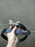 size: 3.4Cm spot real shot exquisite pearl butterfly buckle fashion wild female belt