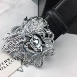 Medusa head leather belt