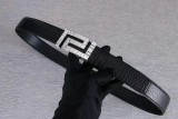 stainless steel automatic buckle vacuum plating flower skin layer suede leather classic wild 3.4cm length can be adjusted male belt