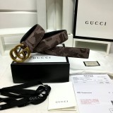 new 3.8cm men's Gucci double G hang buckle front camouflage marine team hit color imported first layer cowhide bottom layer flat grain cowhide