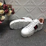 cow  leather gold silk embroidered white shoes men and women flat bottom tie lovers shoes