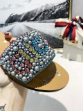 Rhinestone Beaded Letter Low Heel Flats Women Fashion Casual joker  Pearl Diamond Slippers