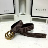 new 3.8cm men's Gucci double G hang buckle front camouflage marine team hit color imported first layer cowhide bottom layer flat grain cowhide