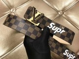 2017 winter supreme series black grid tree cake cowhide stainless steel hardware buckle belt