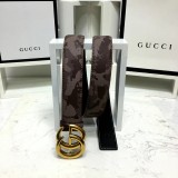 new 3.8cm men's Gucci double G hang buckle front camouflage marine team hit color imported first layer cowhide bottom layer flat grain cowhide