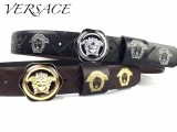 18k gold diamond round beauty head semi-trailer steel buckle with suture imported leather 3.8CM wide belt