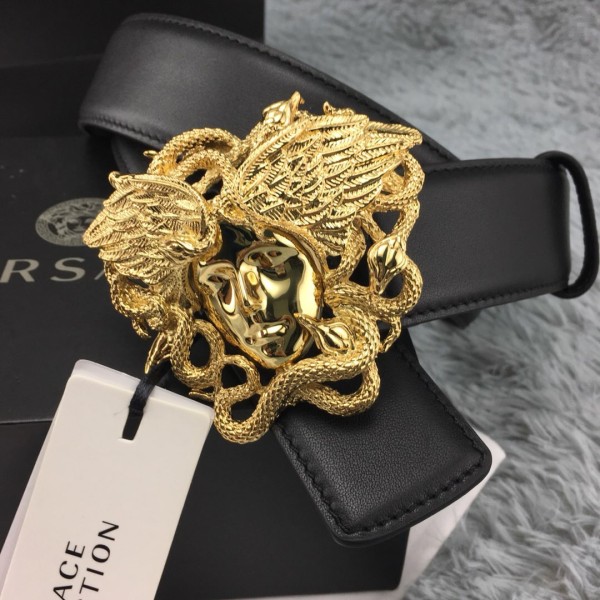 Medusa head leather belt