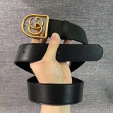 GUCCI inch 5 double G edge copper buckle imported Nappa leather double-sided black casual wild belt