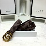 new 3.8cm men's Gucci double G hang buckle front camouflage marine team hit color imported first layer cowhide bottom layer flat grain cowhide