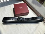 men's belt 3.5cm imported leather fine imitation crocodile leather classic double ring metal buckle three color optional