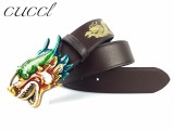 color semi-trailer steel buckle with stitching tail 3.8CM wide imported tire leather color two-color black coffee with body