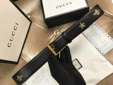 2018 spring summer new pure copper hardware buckle cat claw pattern pressure champagne gold stars bee bottom with super soft and delicate top layer calfskin simple generous female belt