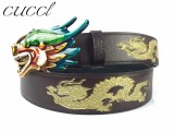 color semi-trailer steel buckle with stitching tail 3.8CM wide imported tire leather color two-color black coffee with body