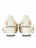 Gucci 19 spring and summer metal buckle tassel high heels Lok Fu shoes women's shoes