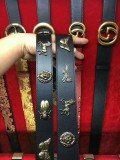 Women's Gucci 3.0 4.0Cm new listing first layer cowhide animal bronze nail belt
