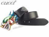 color semi-trailer steel buckle with stitching tail 3.8CM wide imported tire leather color two-color black coffee with body