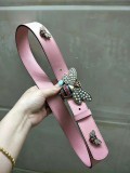 size: 3.4Cm spot real shot exquisite pearl butterfly buckle fashion wild female belt