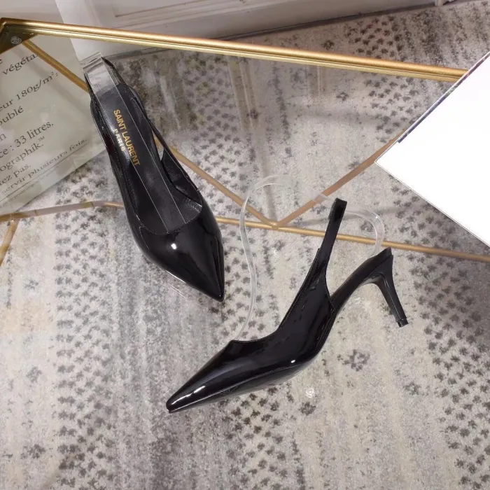 Women's shoes spring leather pointed shallow mouth stiletto heels sandals women