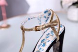 Leather thick heel high heel sandals female summer wild waterproof platform word buckle thin belt high heels