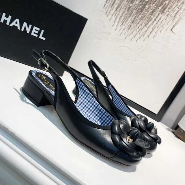 sandals women's buckle with round head high heels with female thick heel color matching shallow mouth shoes