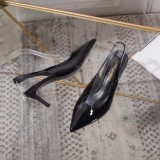 Women's shoes spring leather pointed shallow mouth stiletto heels sandals women