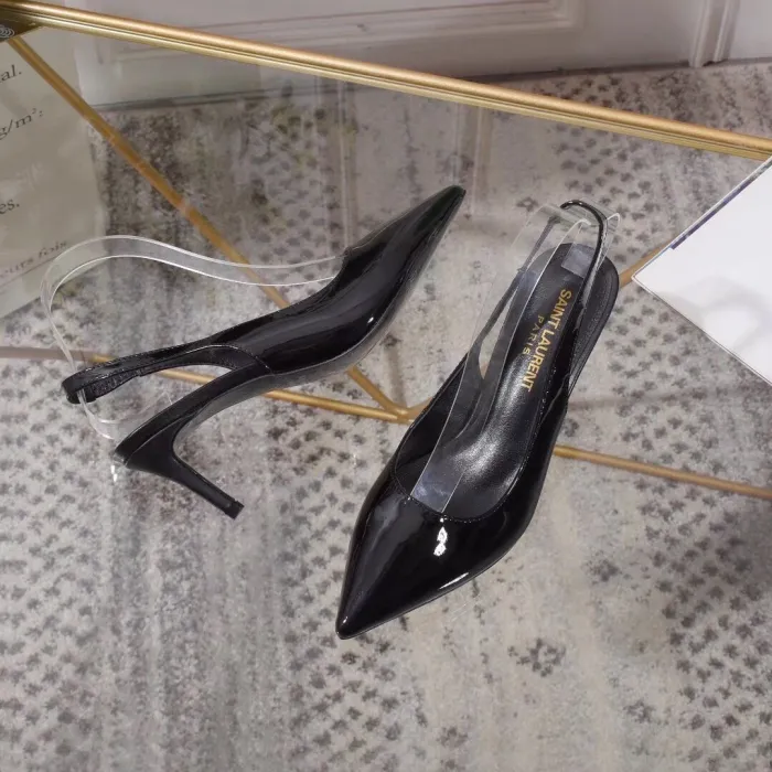 Women's shoes spring leather pointed shallow mouth stiletto heels sandals women