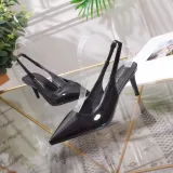 Women's shoes spring leather pointed shallow mouth stiletto heels sandals women
