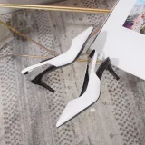 Women's shoes spring leather pointed shallow mouth stiletto heels sandals women