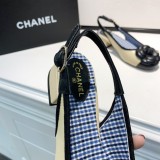 sandals women's buckle with round head high heels with female thick heel color matching shallow mouth shoes