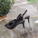 Women's shoes spring leather pointed shallow mouth stiletto heels sandals women