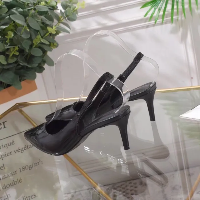 Women's shoes spring leather pointed shallow mouth stiletto heels sandals women
