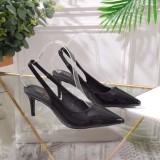 Women's shoes spring leather pointed shallow mouth stiletto heels sandals women
