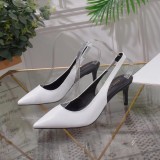 Women's shoes spring leather pointed shallow mouth stiletto heels sandals women