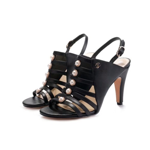 summer sandals women's leather high heel sandals casual wedges sheepskin pearl jewelry women's shoes