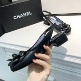sandals women's buckle with round head high heels with female thick heel color matching shallow mouth shoes
