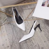 Women's shoes spring leather pointed shallow mouth stiletto heels sandals women