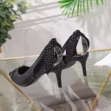 Women's shoes spring leather pointed shallow mouth stiletto heels sandals women