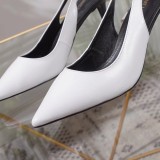 Women's shoes spring leather pointed shallow mouth stiletto heels sandals women