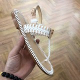 flat herringbone sandals female summer double C woven women's shoes