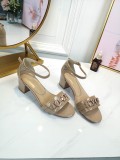 Vintage high heel sandals wild leather open toe sandals