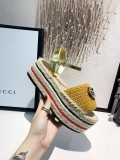 Spring and summer models handmade crochet thick-soled hemp rope wild casual sandals