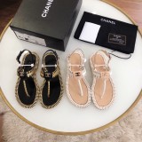 flat herringbone sandals female summer double C woven women's shoes