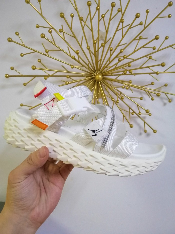 Summer leather luxury sports flat sandals zipper decorative platform Roman for men and women