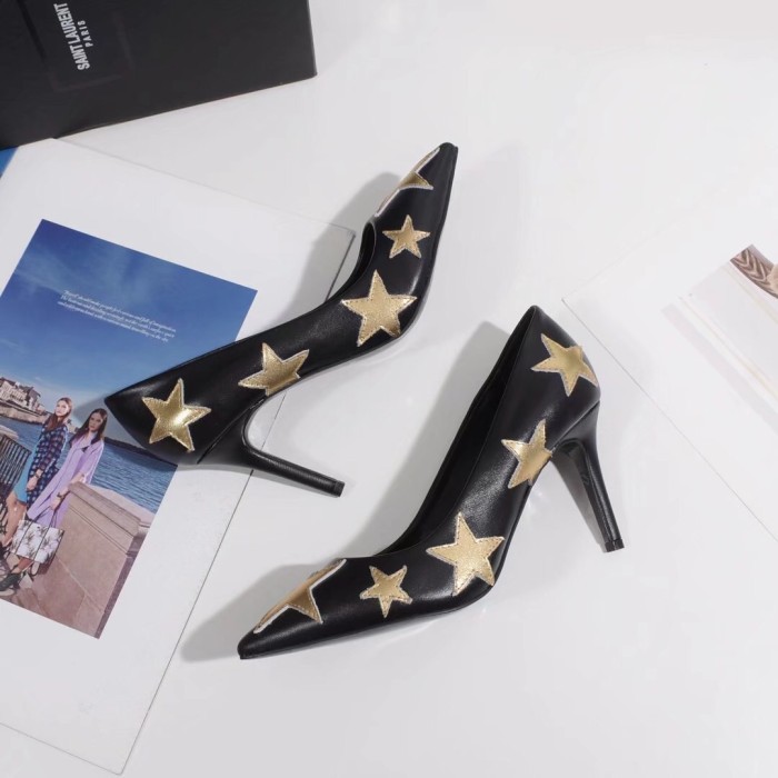 Spring black French girl high heels female pointed stiletto versatile single shoes